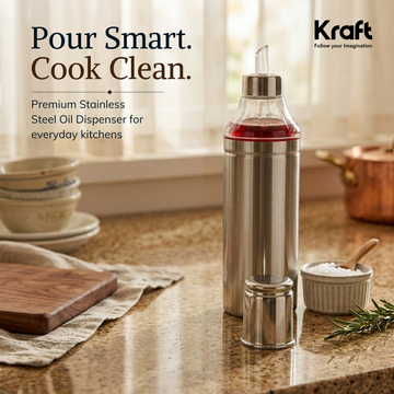 Kraft stainless steel oil dispenser bottle leakproof kitchen container