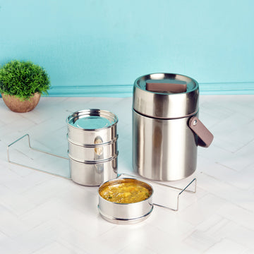 Kraft Perma-Therm stainless steel tiffin 3 4 tier insulated lunch box