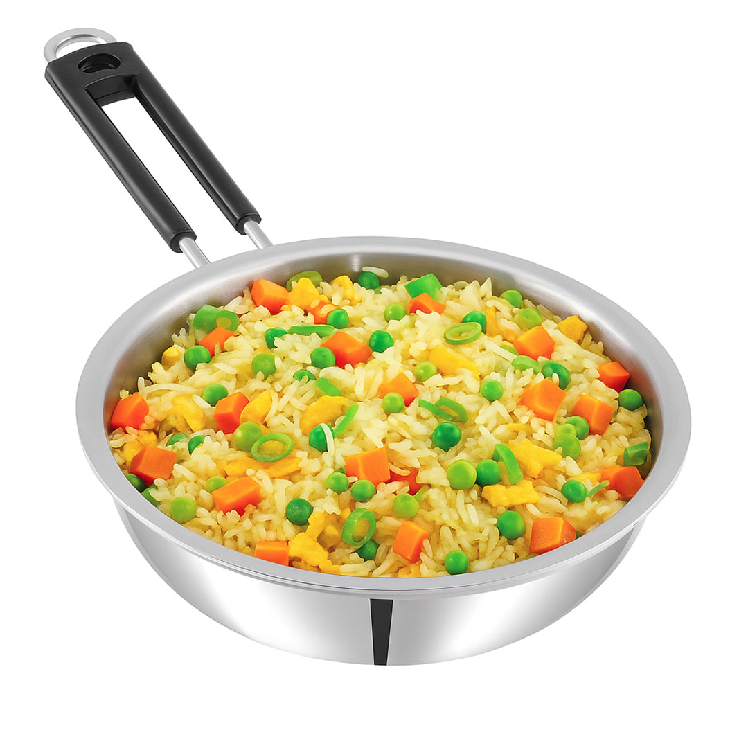 Kraft Futuretec Triply Stainless Steel Wok (Induction Friendly)