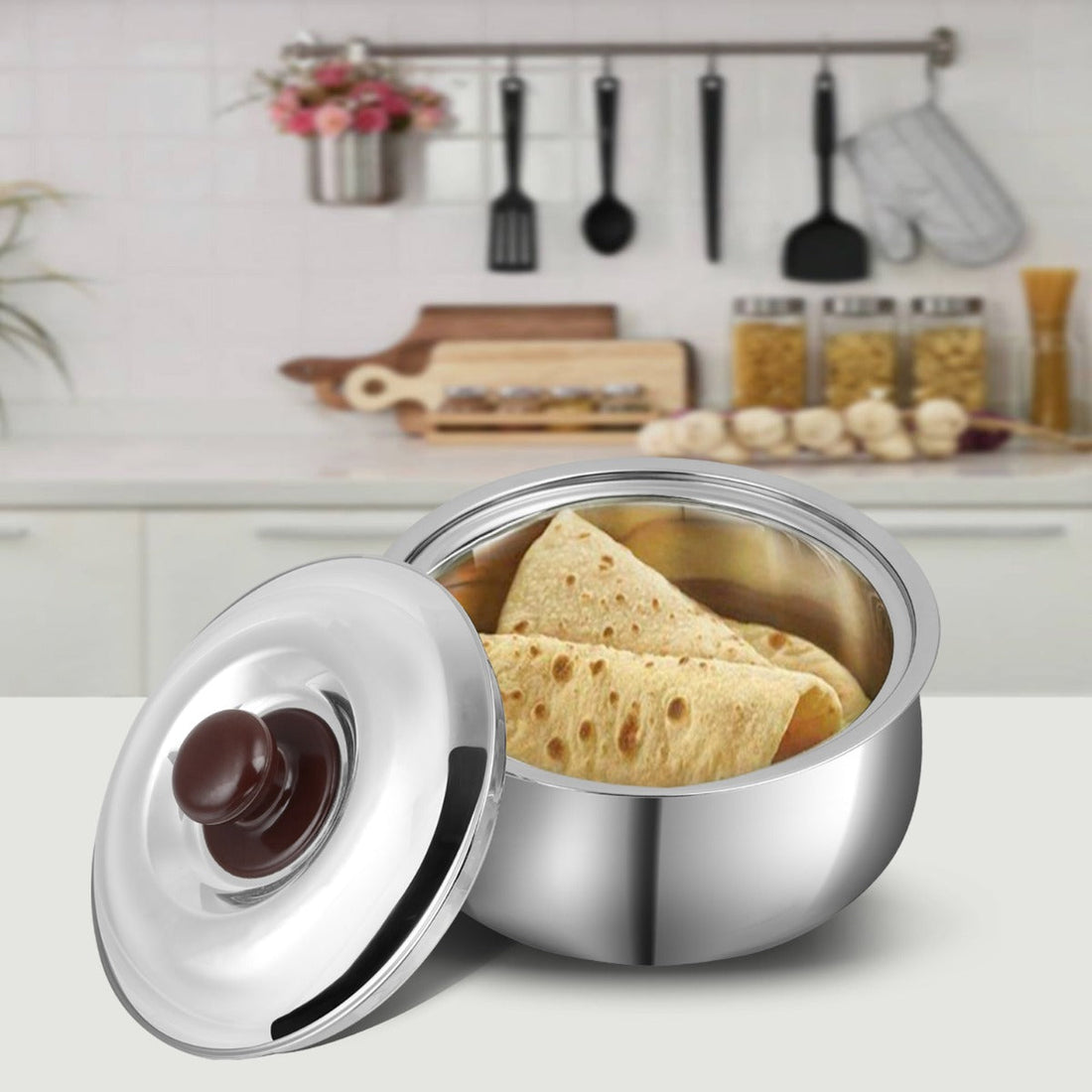 Kraft stainless steel belly shape roti casserole insulated serveware
