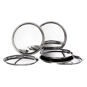 Kraft Eco stainless steel meal serving plate set 6pc dinner plates