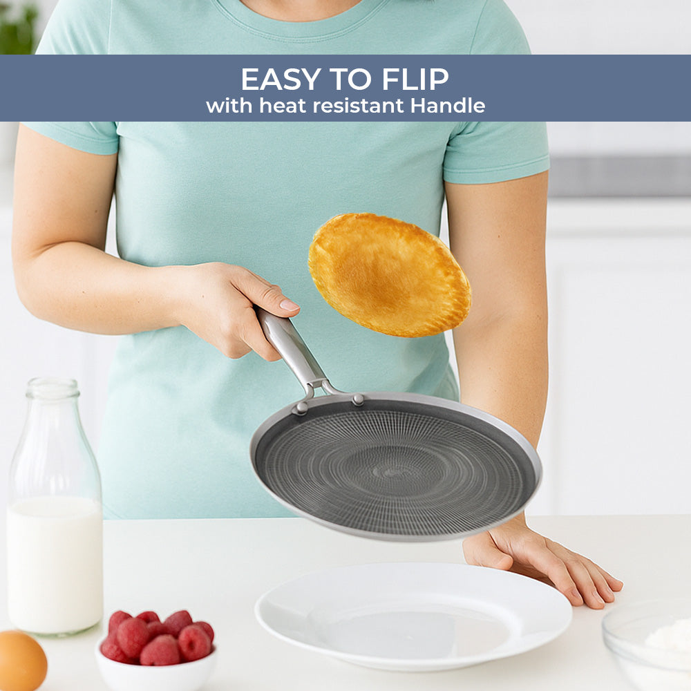 Kraft Futuretec Triply Dosa Tawa easy flip stainless steel induction