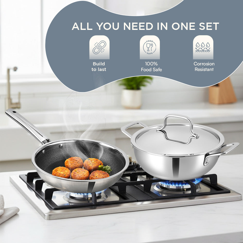 Kraft Futuretec Pro Triply Combo Set features 2 induction cookware