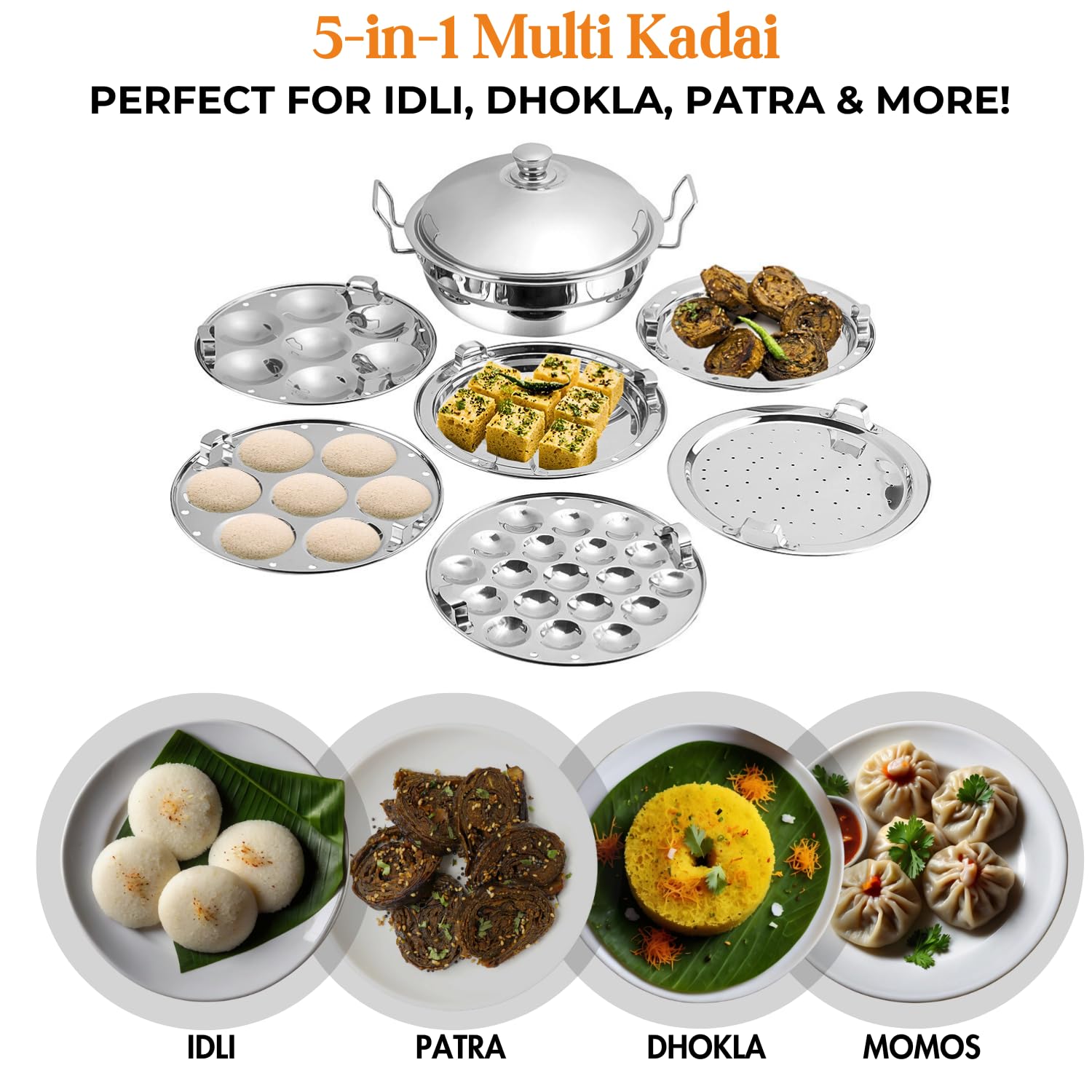 Kraft stainless steel multi kadai usage demonstration