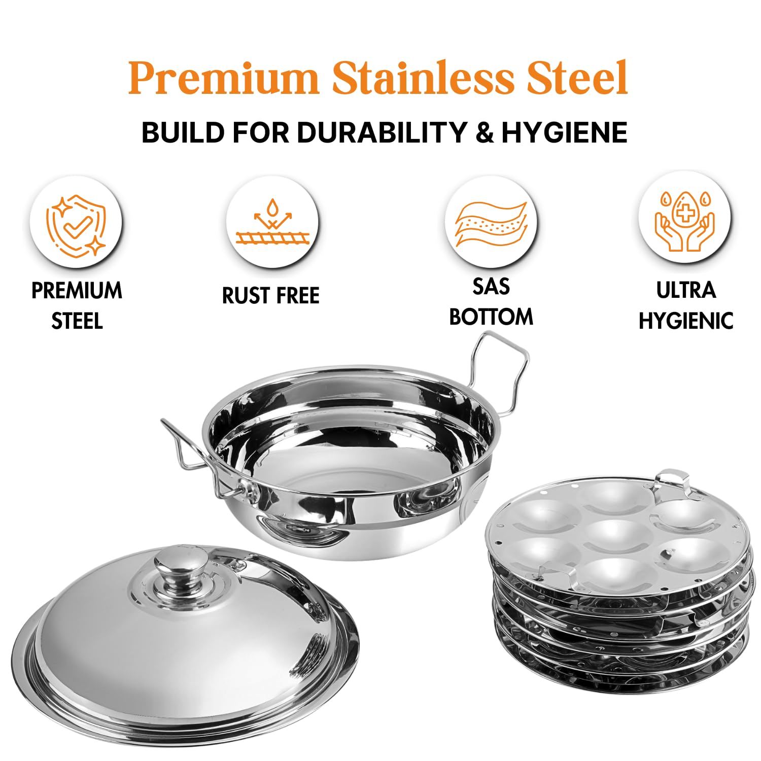 Kraft stainless steel multi kadai 26cm cooking versatile