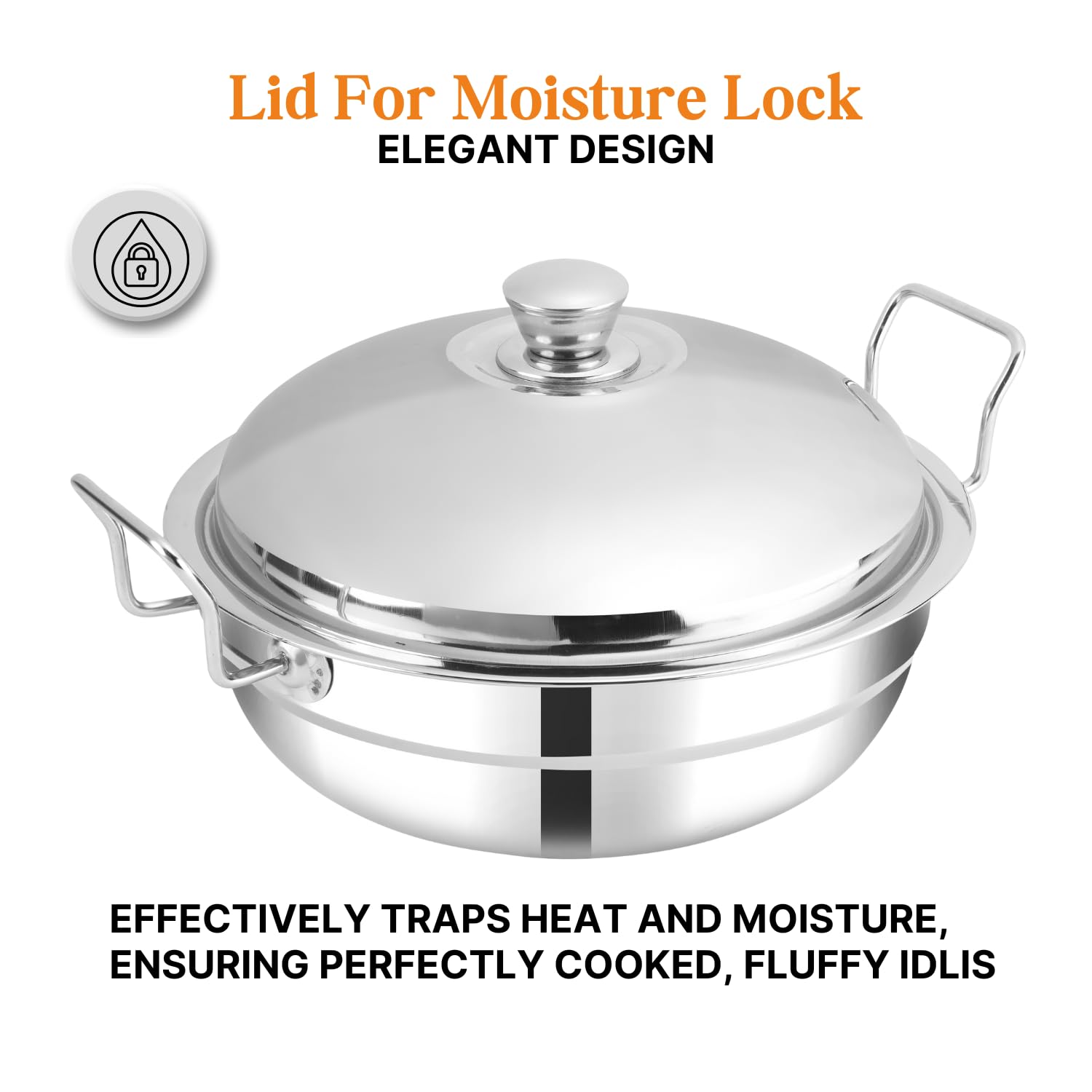 Kraft stainless steel multi kadai close up detail
