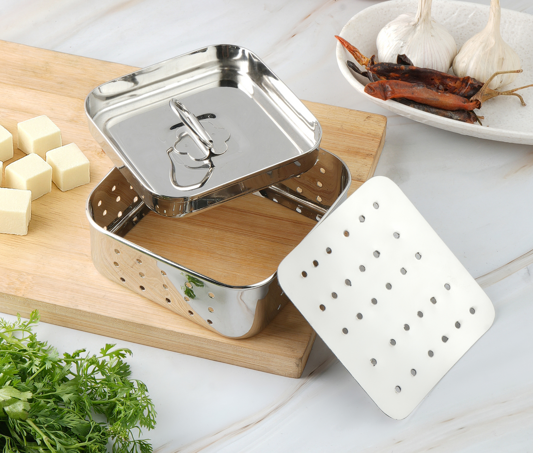 Kraft stainless steel square paneer maker press mould kitchen tool