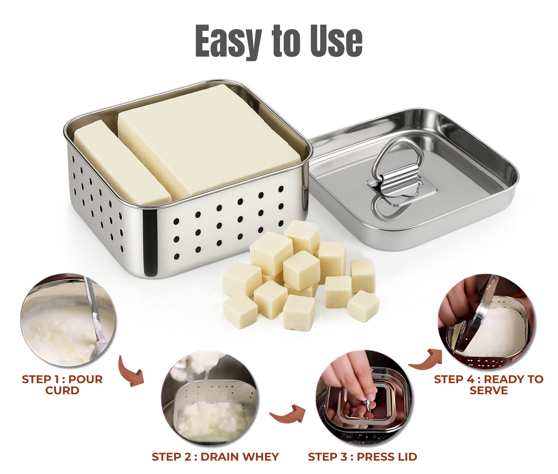 Kraft stainless steel square paneer maker press mould kitchen tool