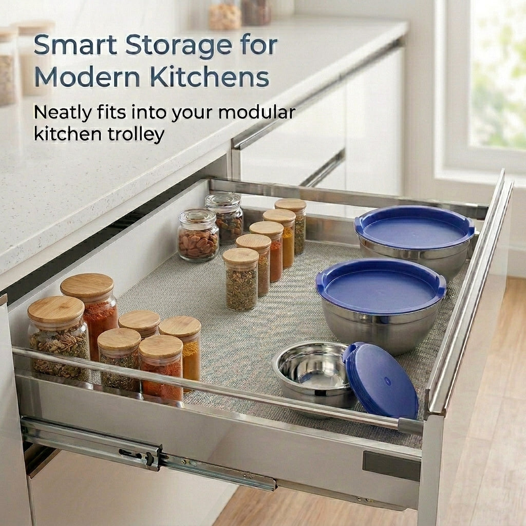 Kraft stainless steel serve storage set lifestyle view