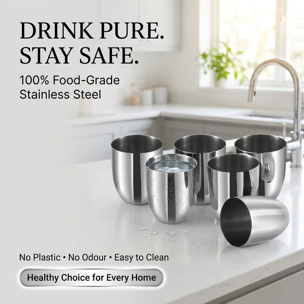 Kraft stainless steel Premium glass set 350ml detail