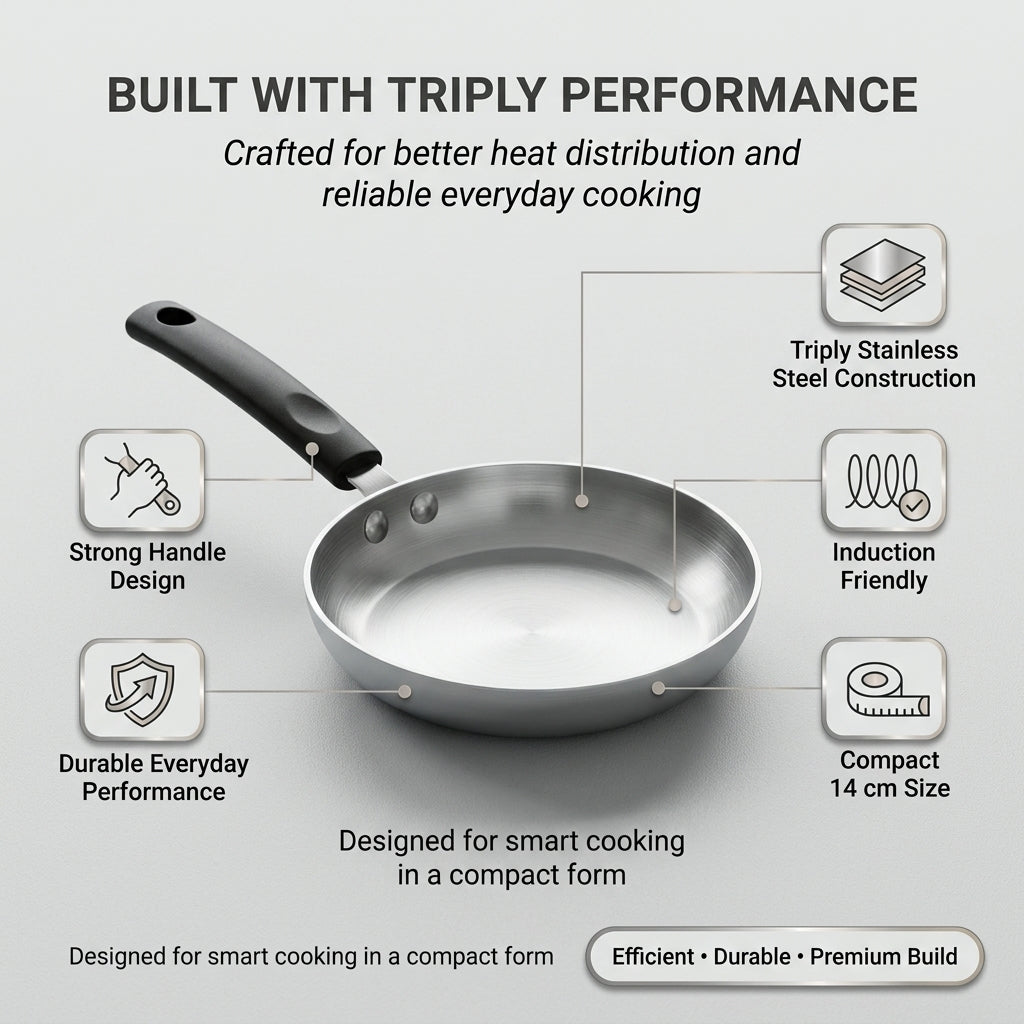 Kraft Futuretec Triply mini frypan 14cm stainless induction view 3