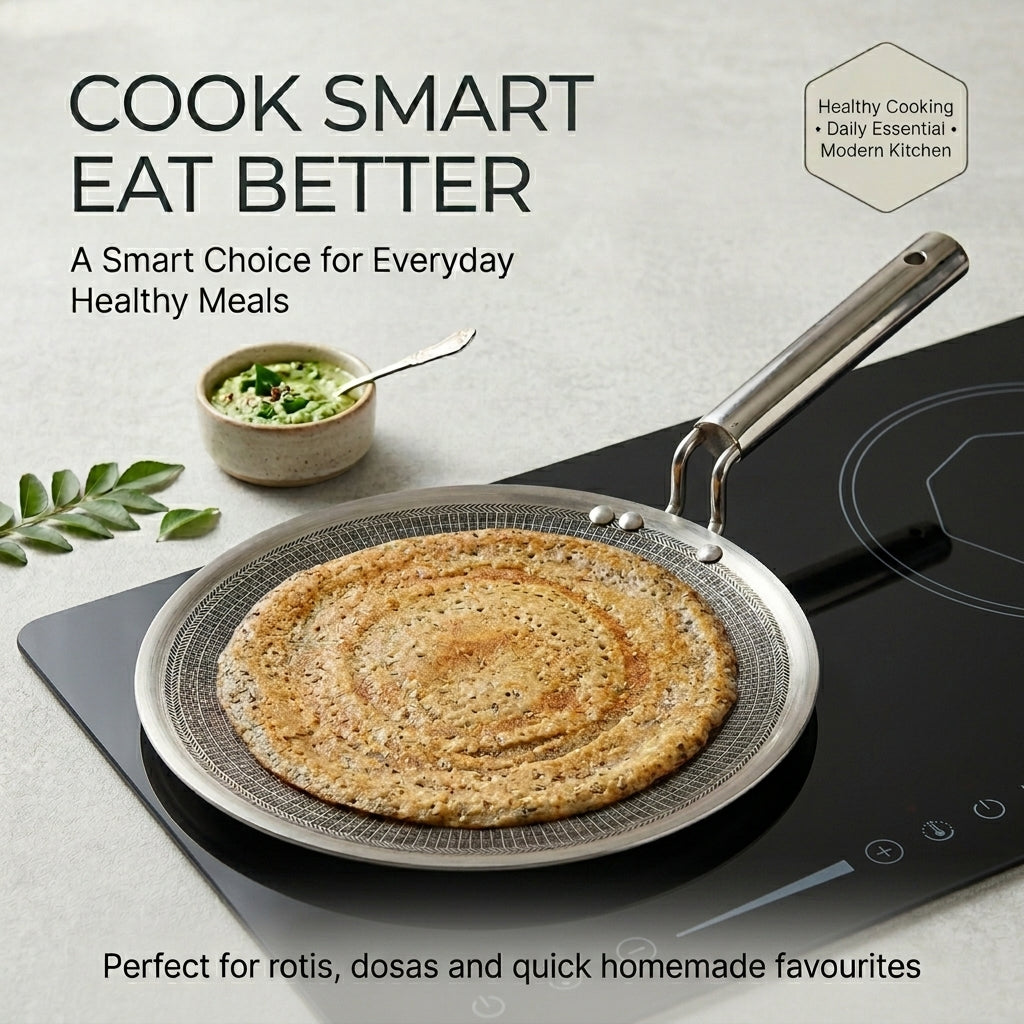 Kraft Futuretec Triply Pro roti tawa 26cm stainless induction view 5