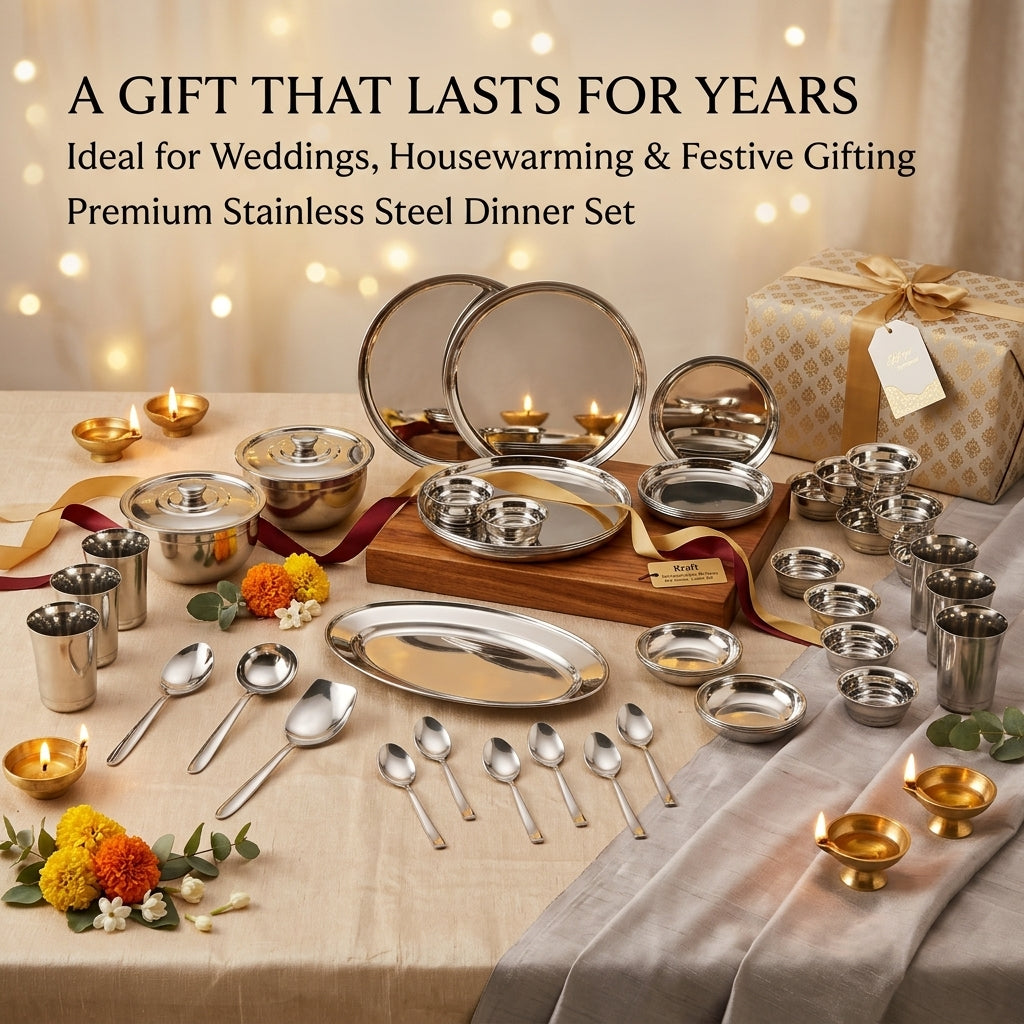 Kraft stainless steel Pari dinner set 48pc overview