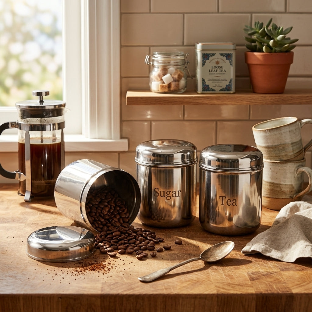 Kraft Prime stainless steel canister set 3pc kitchen storage product view