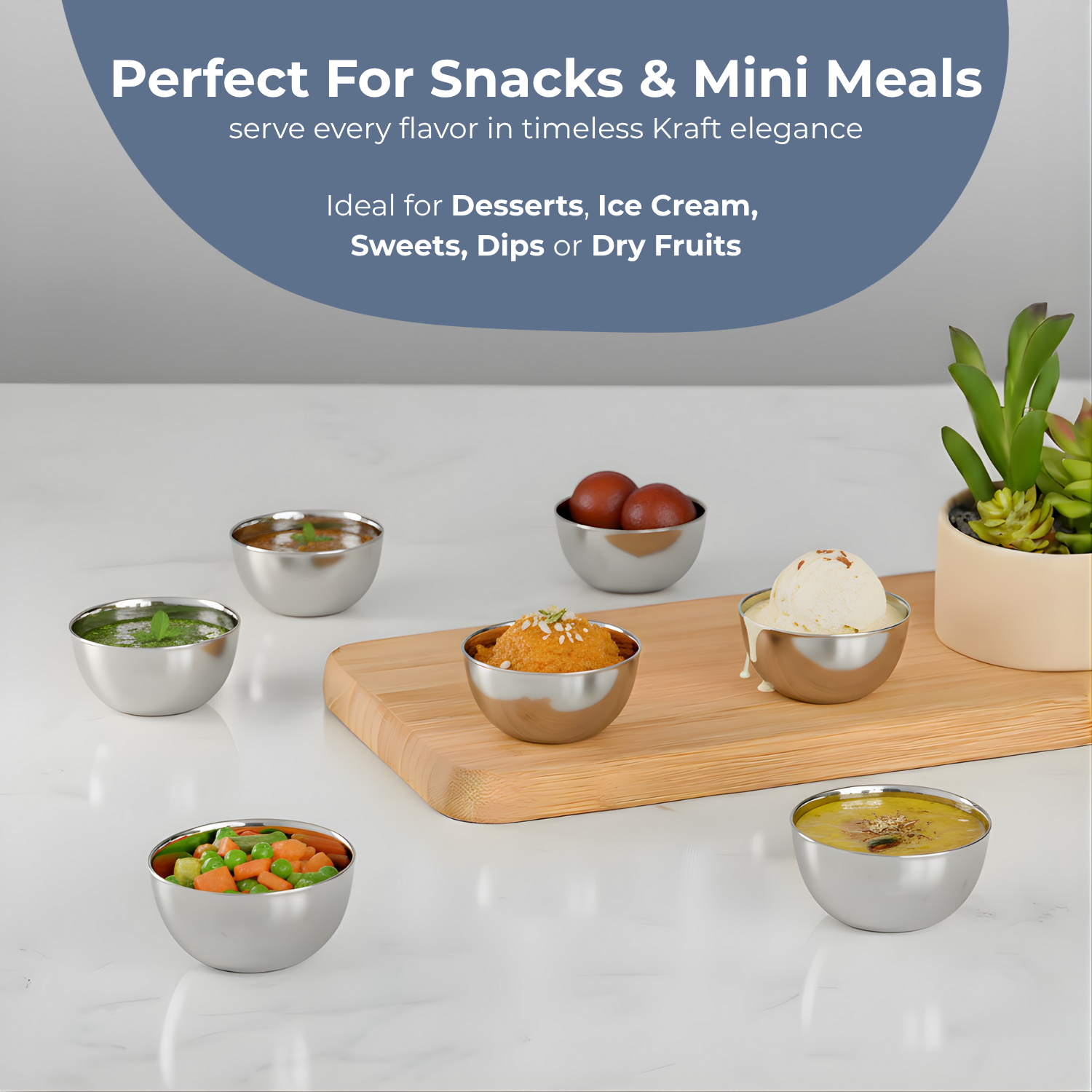 Kraft stainless steel Regal serving bowl set tableware
