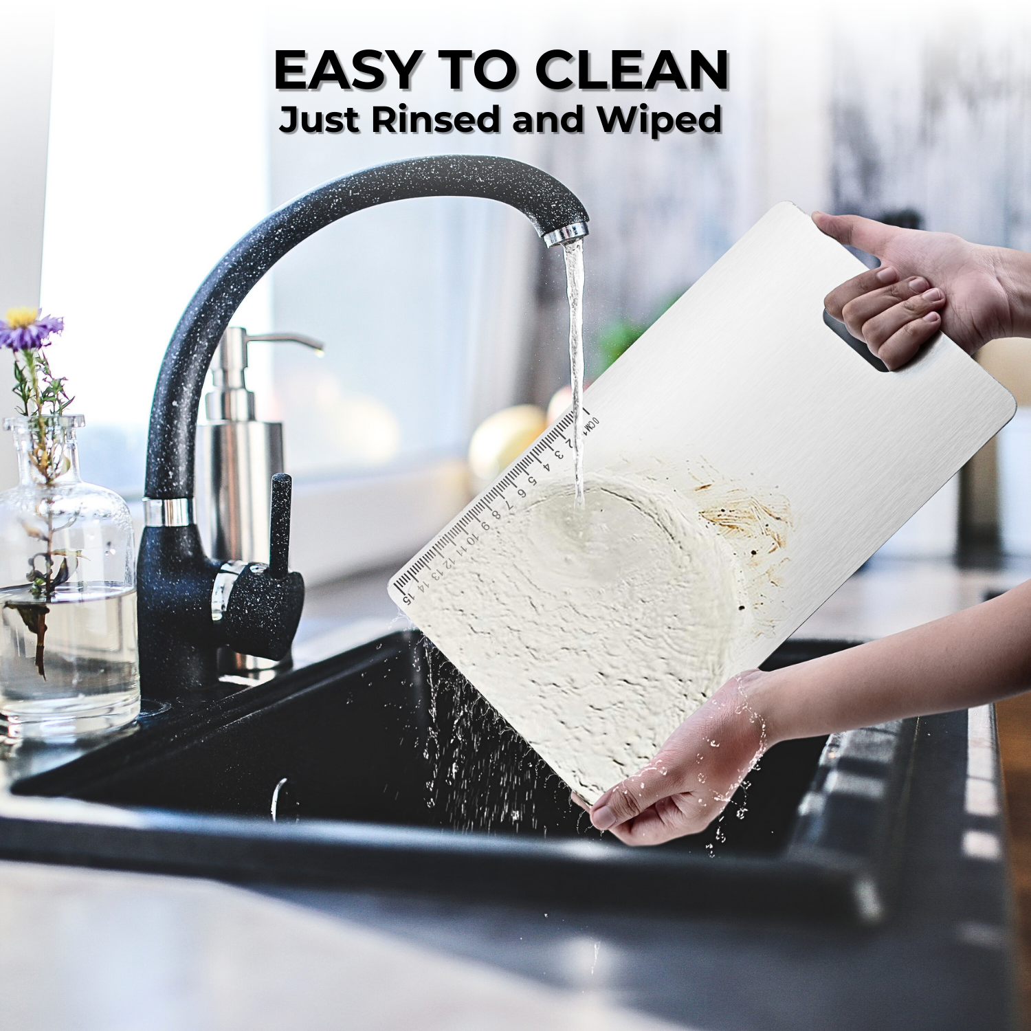 Kraft stainless steel chopping board with storage kitchen
