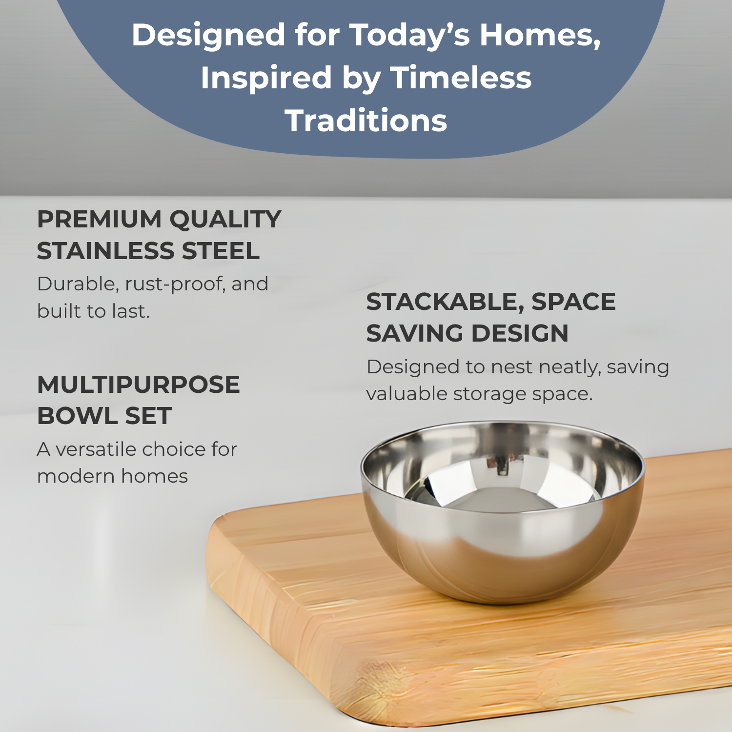 Kraft stainless steel kitchen set Deluxe katori tableware