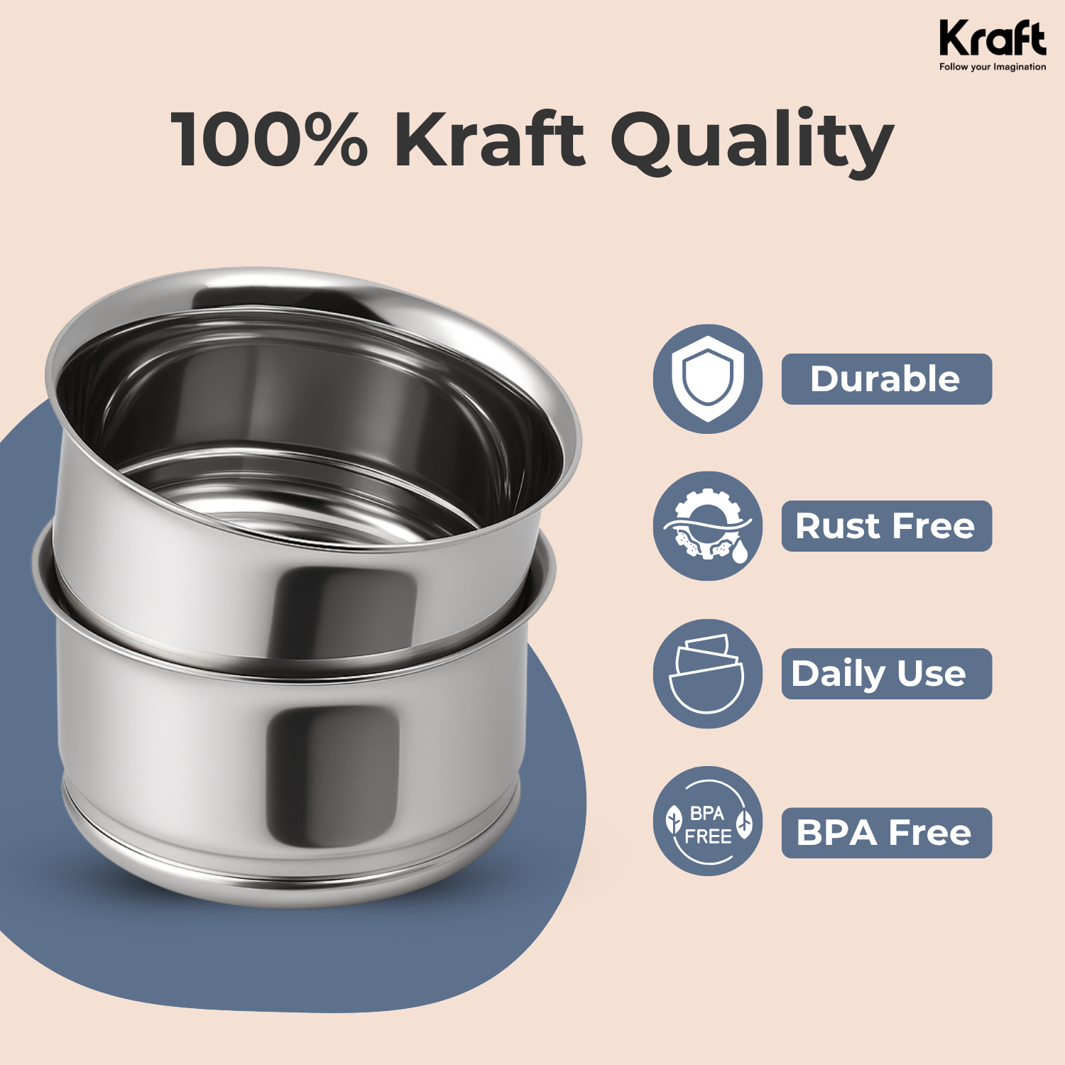 Kraft stainless steel Pari bowls for kitchen tableware