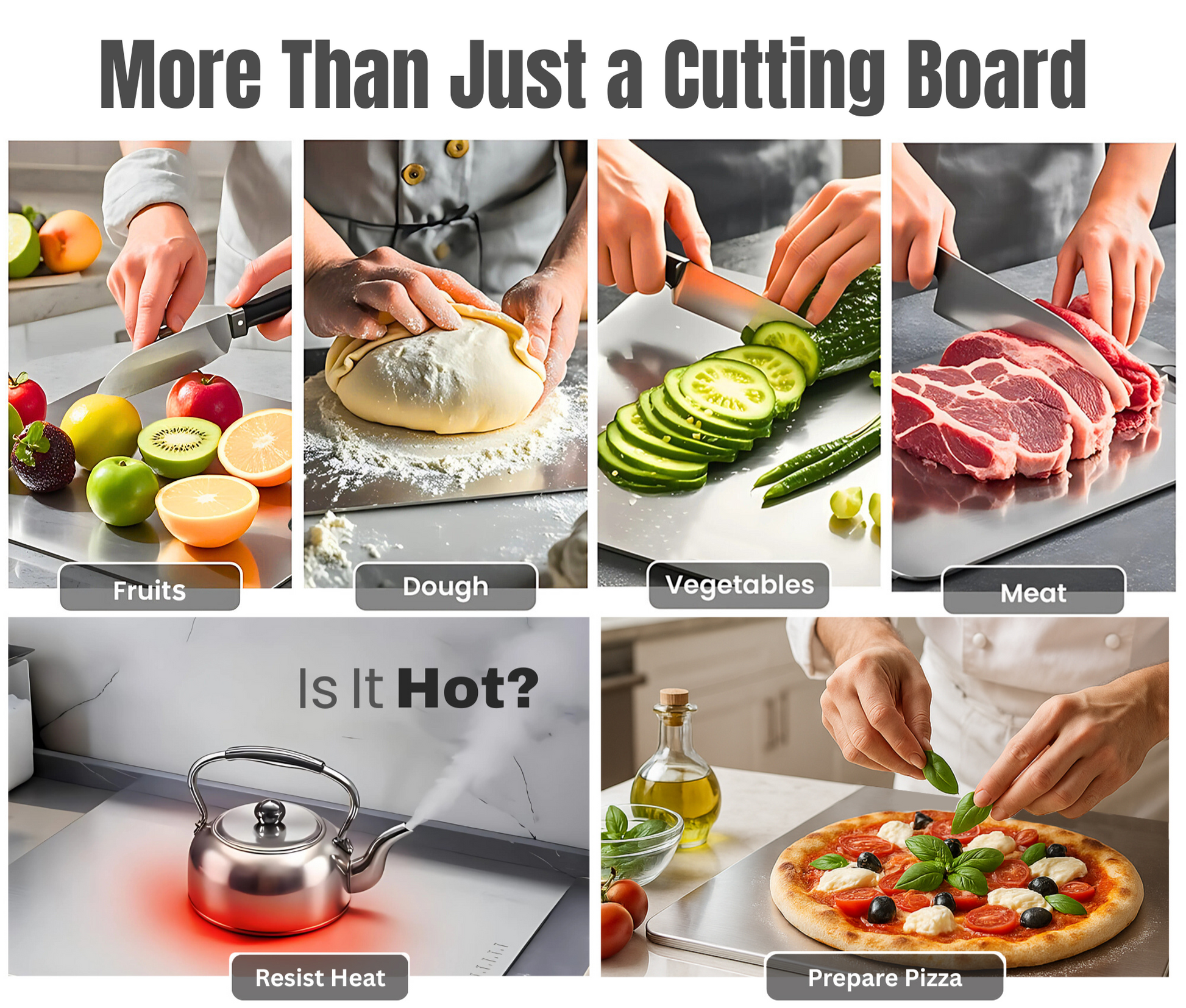 Kraft stainless steel L-shaped chopping board view 8 product