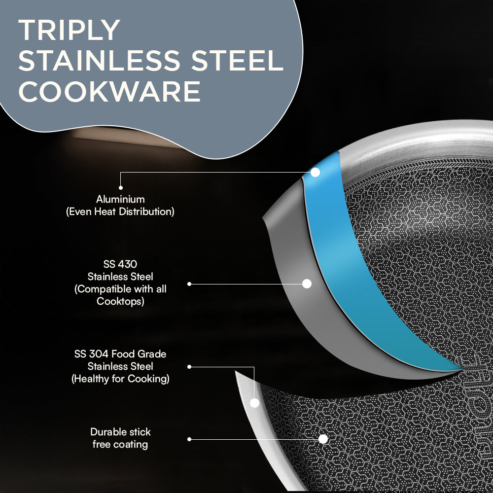 Kraft Futuretec Pro Triply stainless steel cookware induction friendly