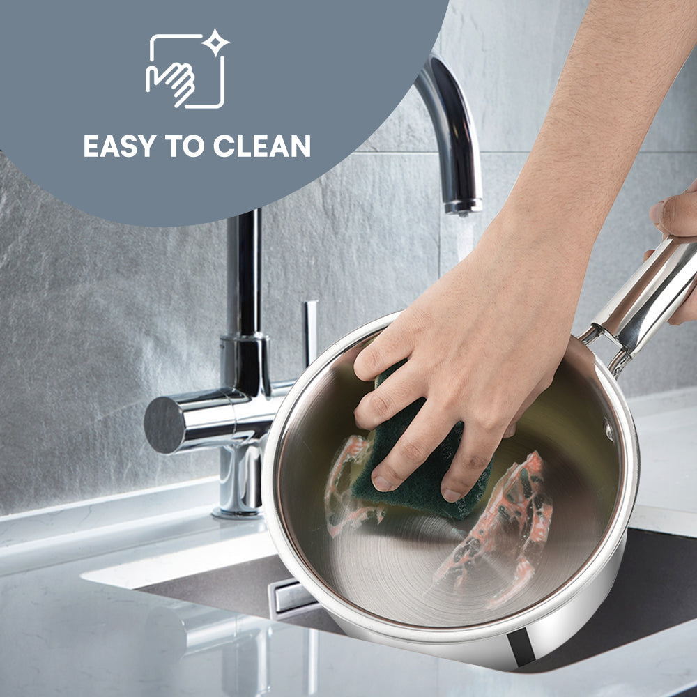 Kraft Futuretec Triply saucepan easy clean stainless induction