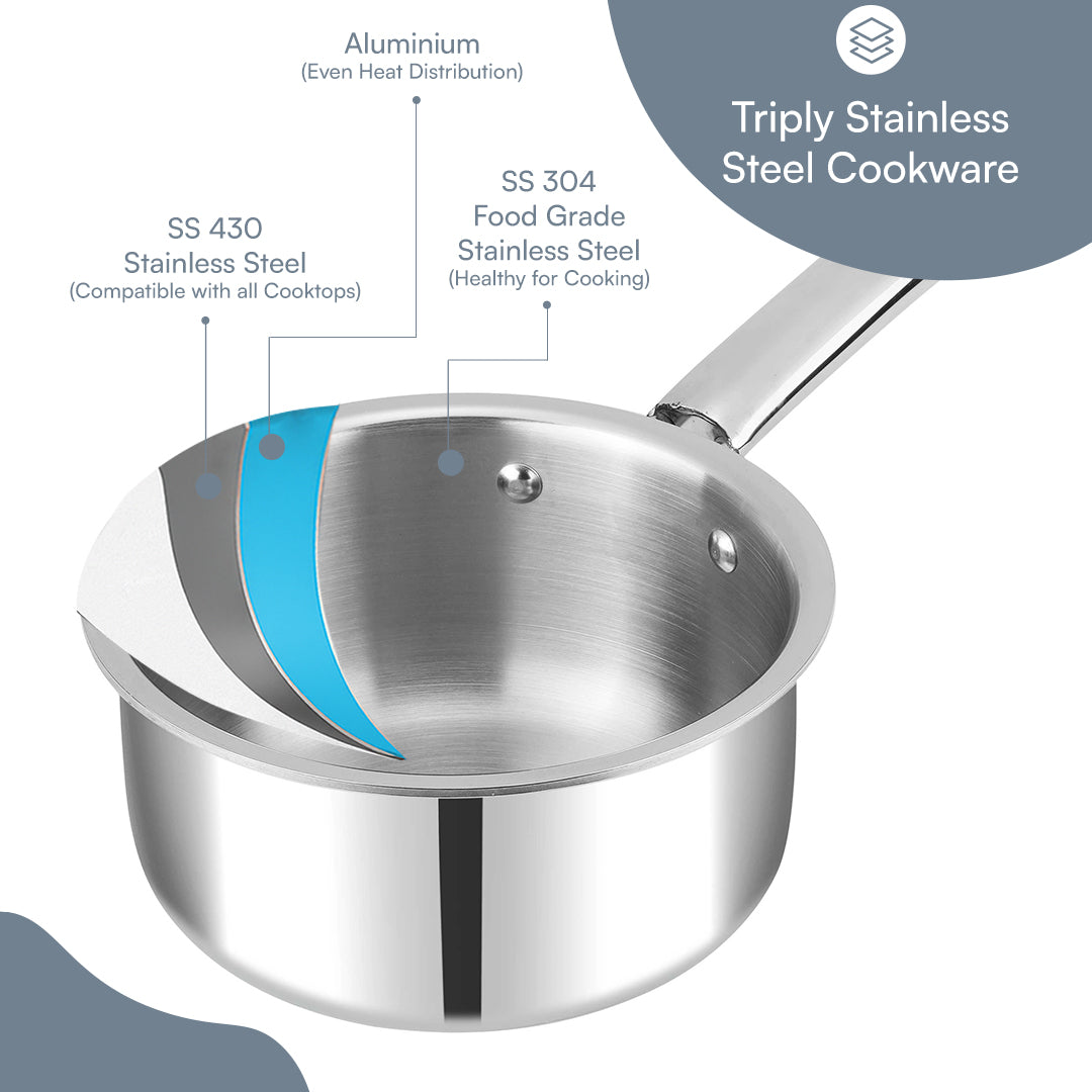 Kraft Futuretec Triply saucepan triply layer stainless steel