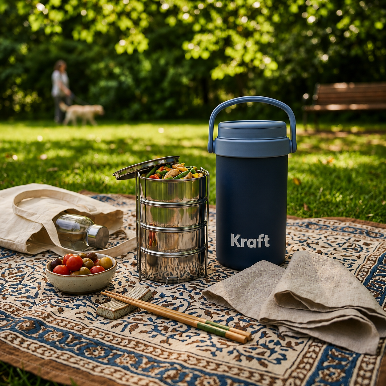 Kraft Nutri Therm 4 Tier Insulated Tiffin | Stainless Steel Lunch Box